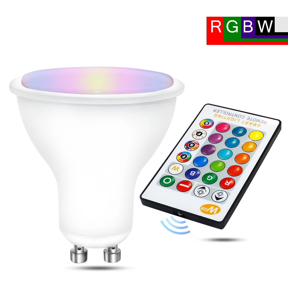 GU10 LED Glühbirne 8W Wifi Smart Ampullen RGB Scheinwerfer oder 24Keys Fernbedienung RGBW Dimmbare Lampe Tuya alexa Für Wohnkultur