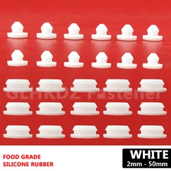 White 2mm-50mm Silicone Rubber Snap-on Blanking Bore Plugs Hole Stopper Round Tube Pipe End Caps Sealing Dust-proof Waterproof