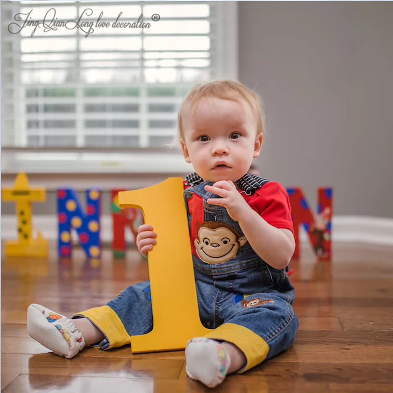 custom 1 Sign Photo Prop for First Birthday Photo Shoot for Babies and Kids - Wooden Number Sign Photographer, Number Sign