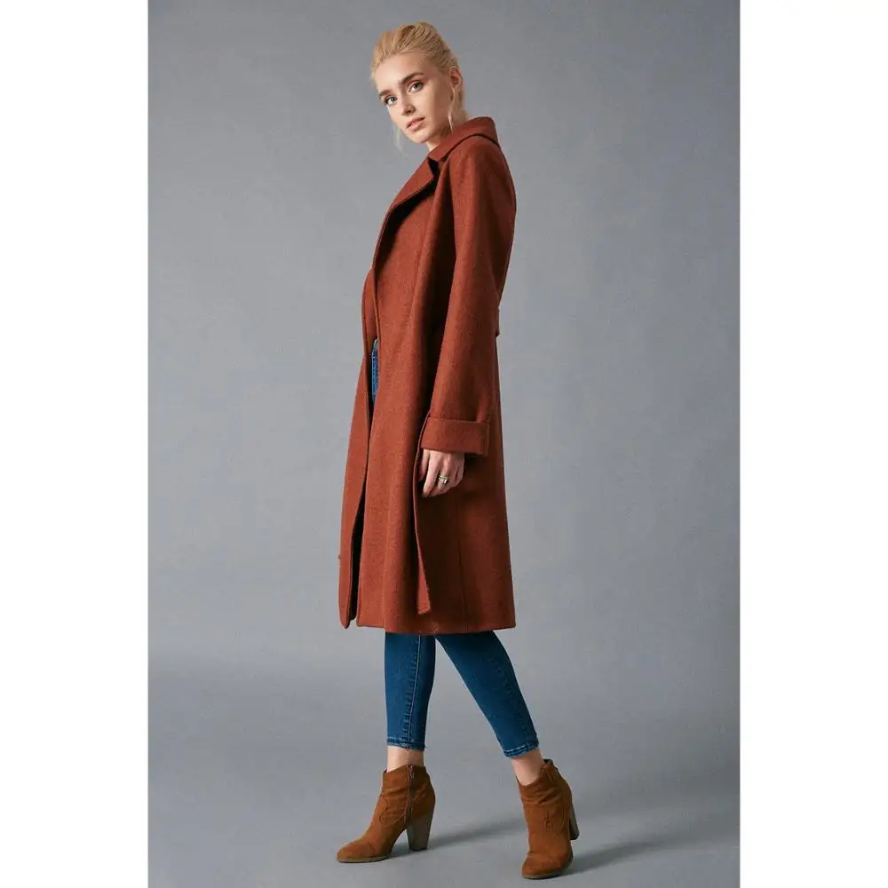 Fast Fashion Classic Cashmere Coat Woman Woolen Coat Female Autumn Winter Elegant Warm Wavy Wool Coat Winter Coat