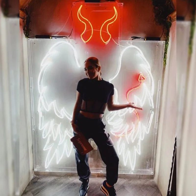 Angel and Devil Wings LED Neon Sign Wall Decor Angel and Demon, Beauty Salon Decor Wings Event Party Birthday Wedding Decor