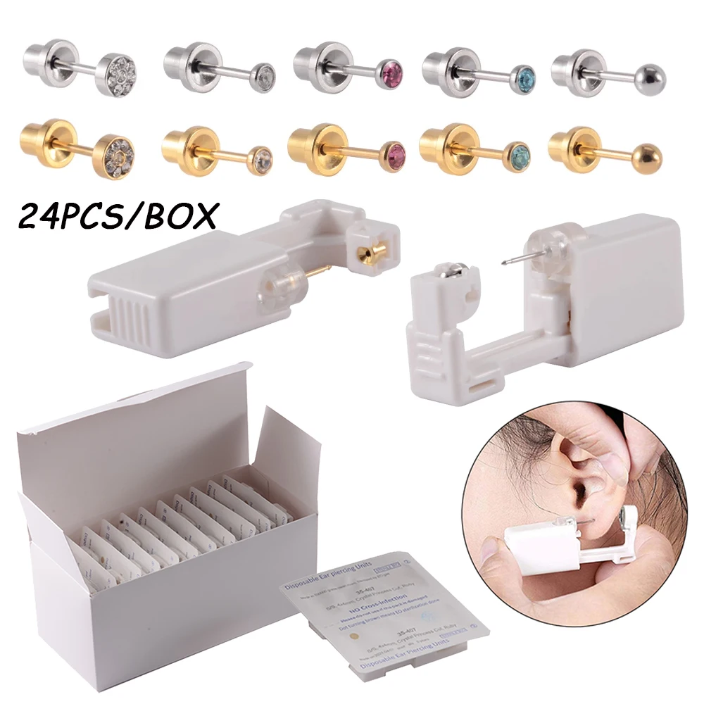 pistola de piercing descartavel para orelha unidade de piercing de cartilagem tragus helix pistola de piercing esteril sem dor maquina de kit de ferramentas 01