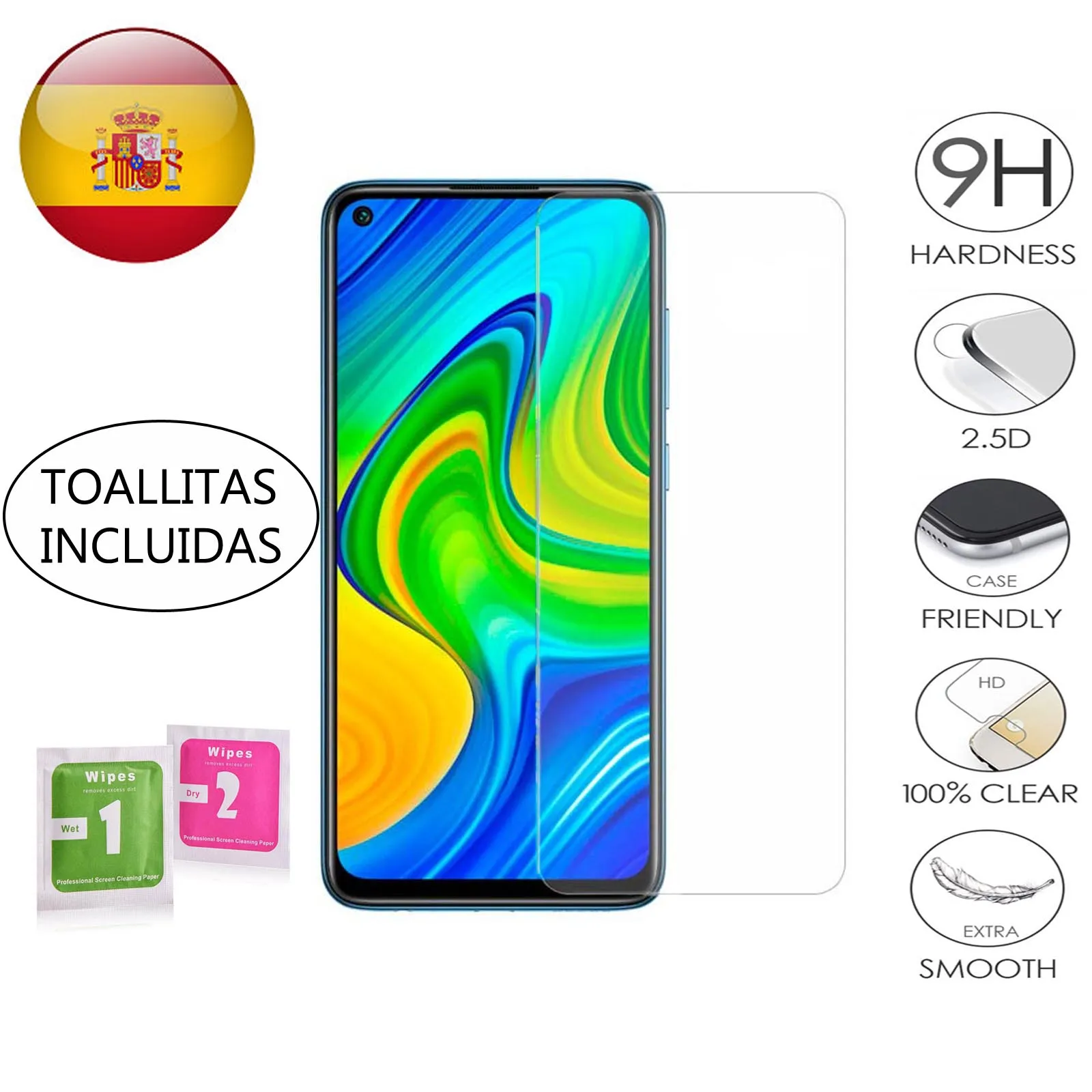 For Xiaomi Redmi Note 9 tempered Glass 9H 2.5D Glass Premium 0,3mm screen Protector