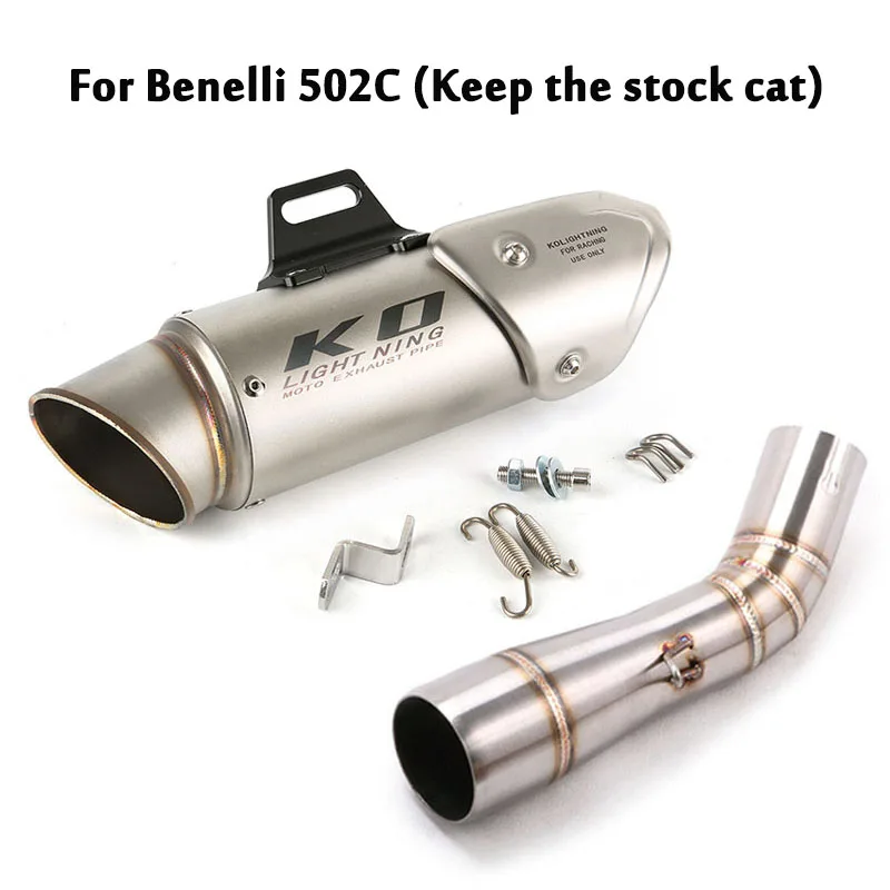 

Motorcycle Exhaust System Middle Link Pipe Connecting Tube Muffler Tips Escape Modified Slip On Original For Benelli 502C