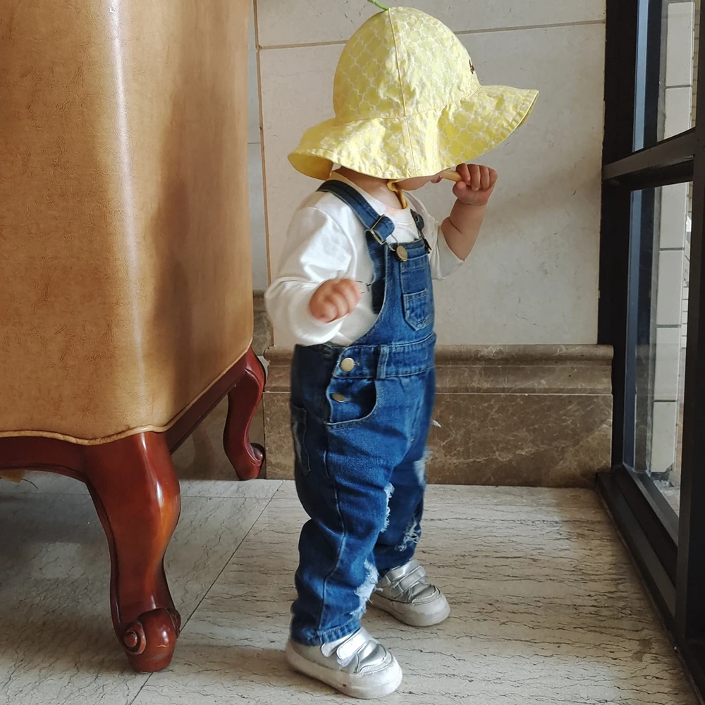 1-5T Kids Jeans Baby Rompers Spring Boys Girls Overalls Bebe Jumpsuit Pants Toddler Trousers Kids Clothes Children Clothing