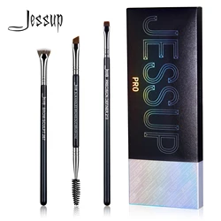 Jessup Eyebrow brushes set,3pcs Pro eyebrow brush,synthetic,brow sculpt/slim flat angled brows brush/precision definer T326