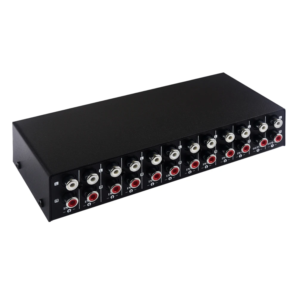 10-in 2 or 2-in 10-out audio signal selection switcher\\audio switcher\\speaker switcher\\two-way switch RCA interface