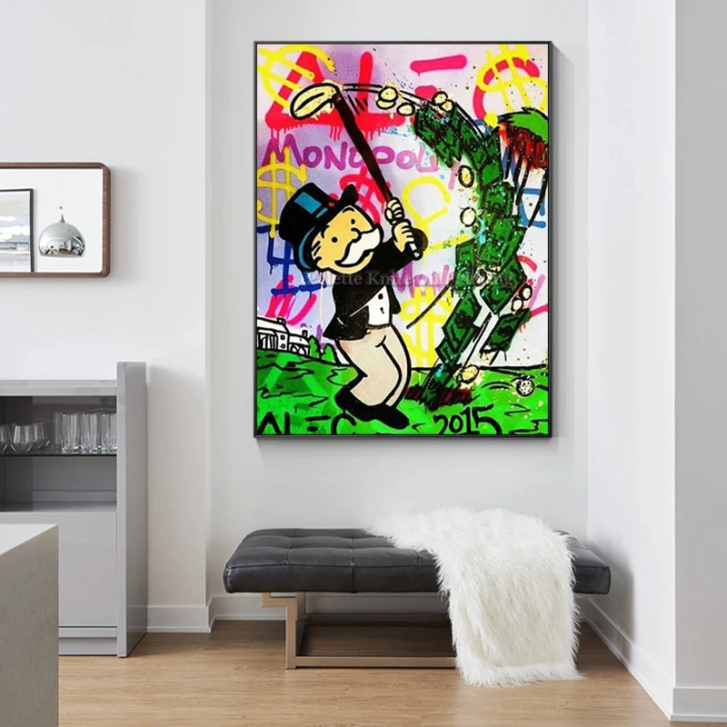 

Alec Graffiti canvas oil Painting pop art street art money art Acrylic Painting Wall art wall picture for living room Home Decor