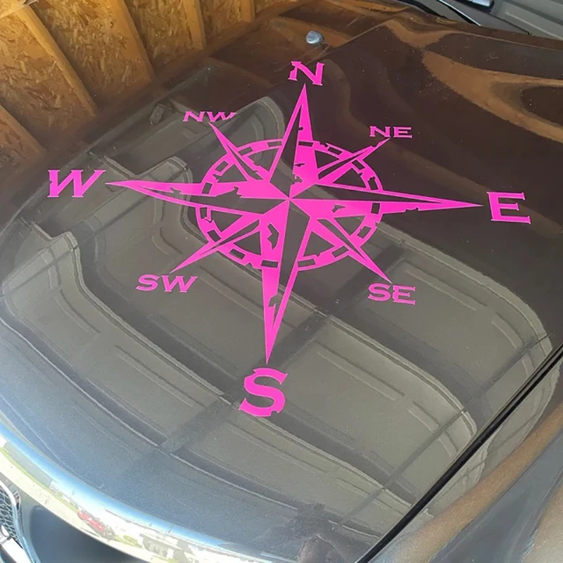 Distressed Rustic Compass Rose Vinyl Decals And Stickers On Car Hood Windows,Car Styling Vinyl Sticker Decor Accessori