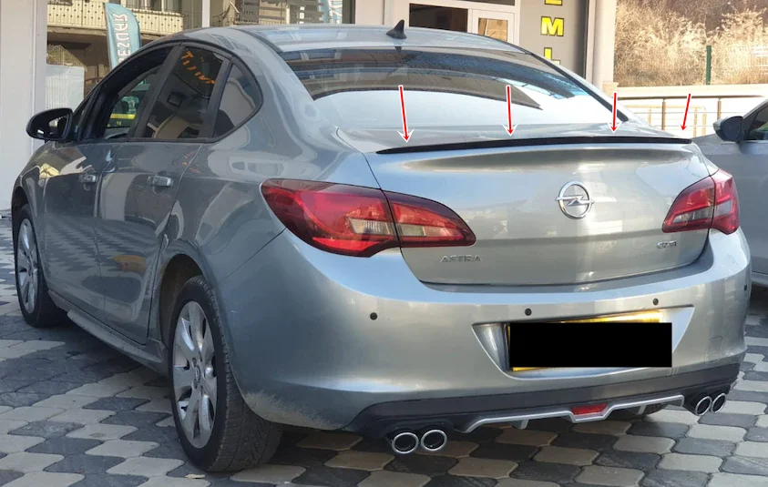 

For Opel Astra J Sedan Thin Spoiler Universal Model Car Accessories Piano Black Flexible Ornament Modify