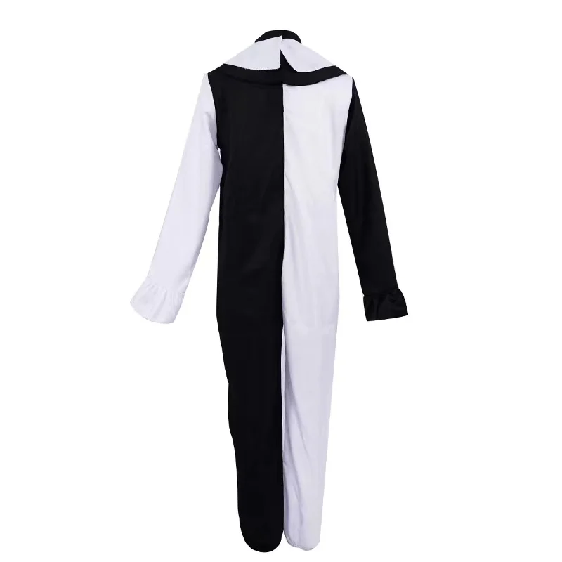 Roleplay Party Black and White Clown Jumpsuit Halloween Party Broken Soul Clown Costume for Children and Adults