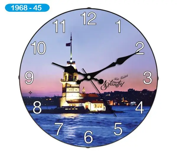 Decorative Curved Glass Wall Clock 1968-045-Girl Tower