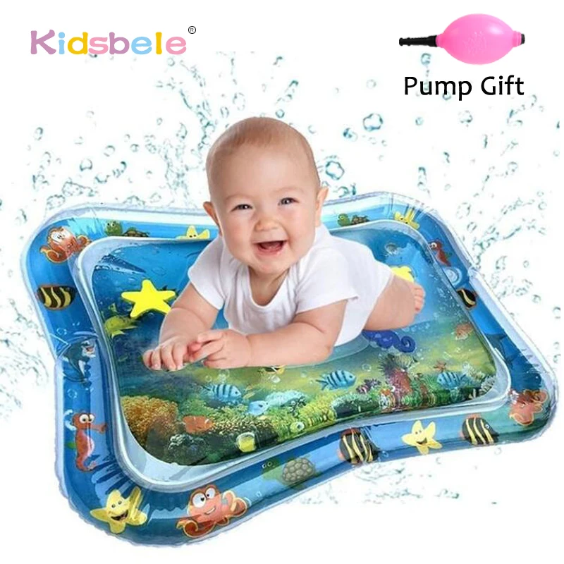 Baby Water Play Mat Tummy Time Toys For Newborns Playmat PVC Toddler Fun Activity Inflatbale Mat Infant Toys Seaworld Carpet