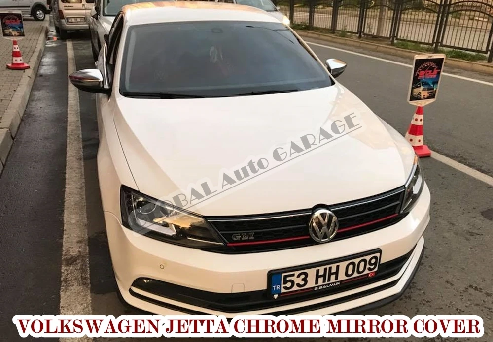 For Volkswagen Jetta Mk6 2011 2012 2013 2014 2015 2016 2017 2018 2019 2020 Chrome Mirror Cover Cap 2 Pieces Wing Car Auto Sport