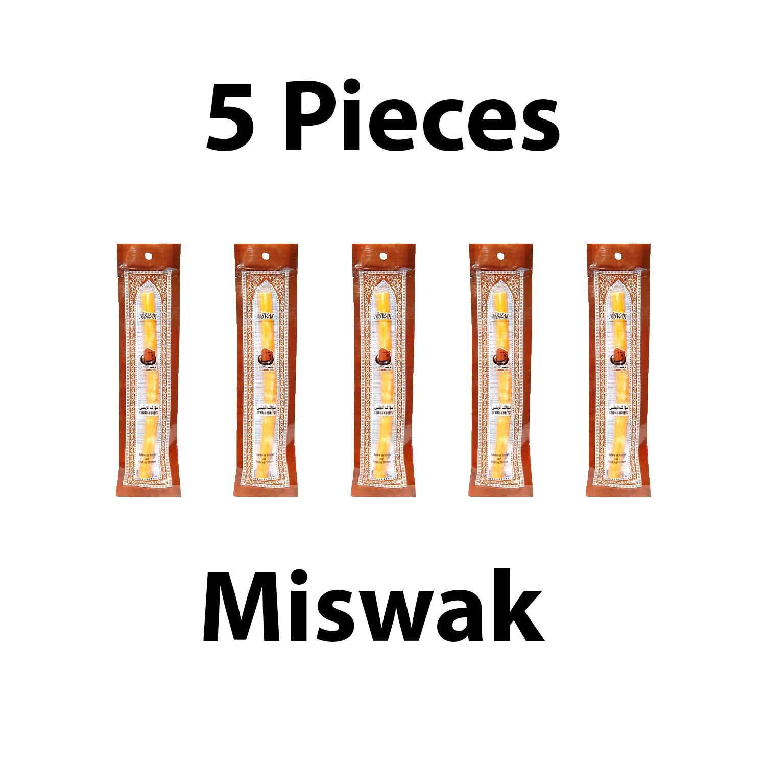 

Set of 5 Pieces Miswak Sewak Chew Stick Fresh Natural Tootbrush Misvak Arak Siwak Miswaak Vegan Teeth Cleaner Travel Soft Peelu