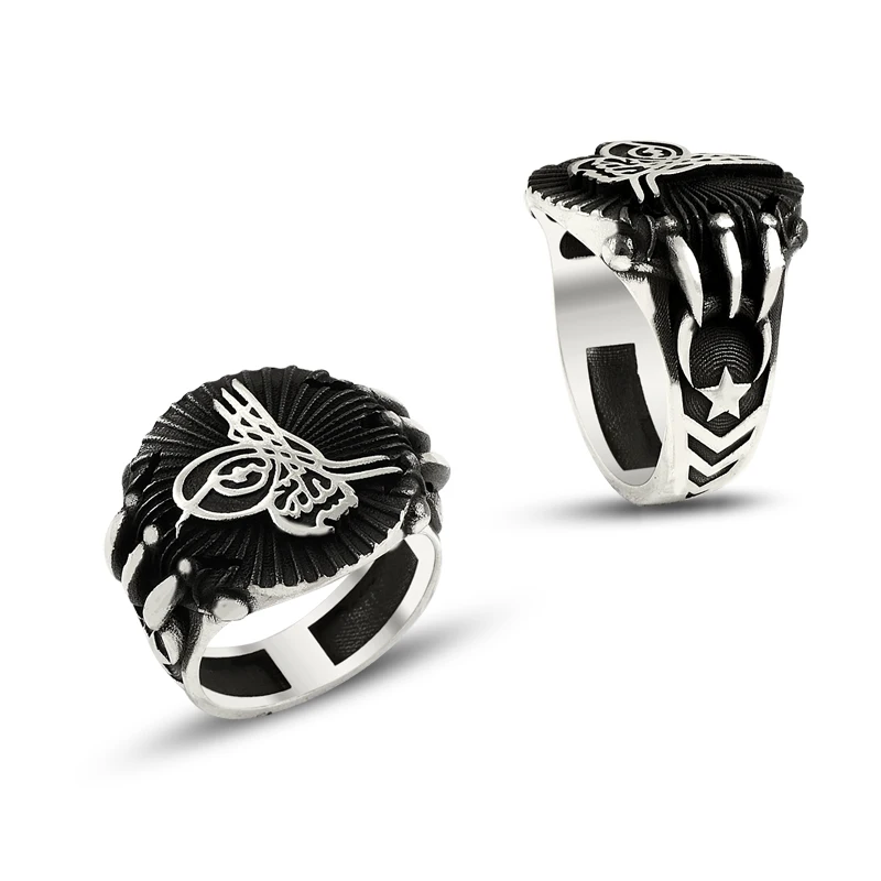 925 Silver Handmade Traditional Ottoman Rings for Men