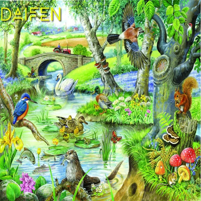 DIY 3D Diamond mosaic Full Round Diamond embroidery Eagle Lake Tree Full Square Diamond painting Cross stitch Swan bird squirrel