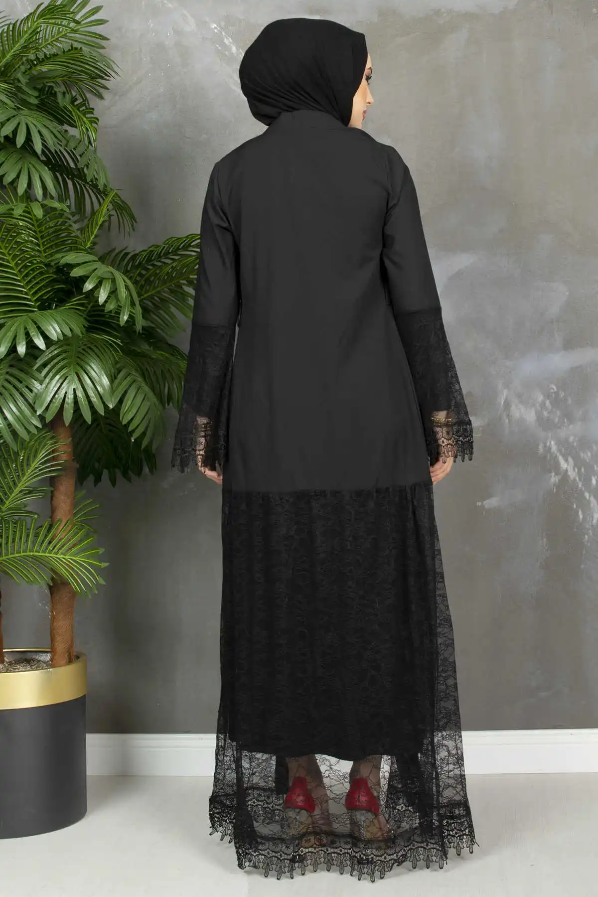 Abayas negras con detalle de encaje para mujer, vestido musulmán de lujo de Dubái, caftán DE BODA marroquí africano, Turquía, Islam del Gulf, 2022