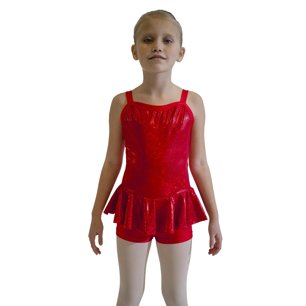 Sáng Bóng Rộng Dây Hình Ba Chiều Sparkle Bé Gái Vũ Trang Phục Jazz Dance Váy Leotard Vũ Trang Phục Bé Gái Hiệu Suất