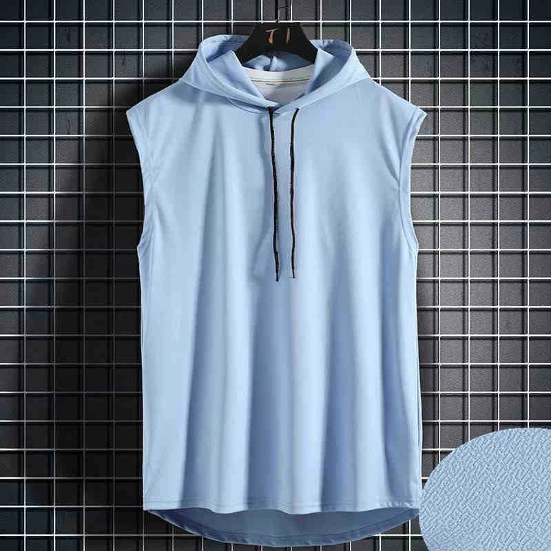 Solid Color 2023 Brand New Men\'s Tank Tops Vest Sleeveless Tees For Male Hooded Man Vests Tops Hip Hop Men Tank Top T shirt