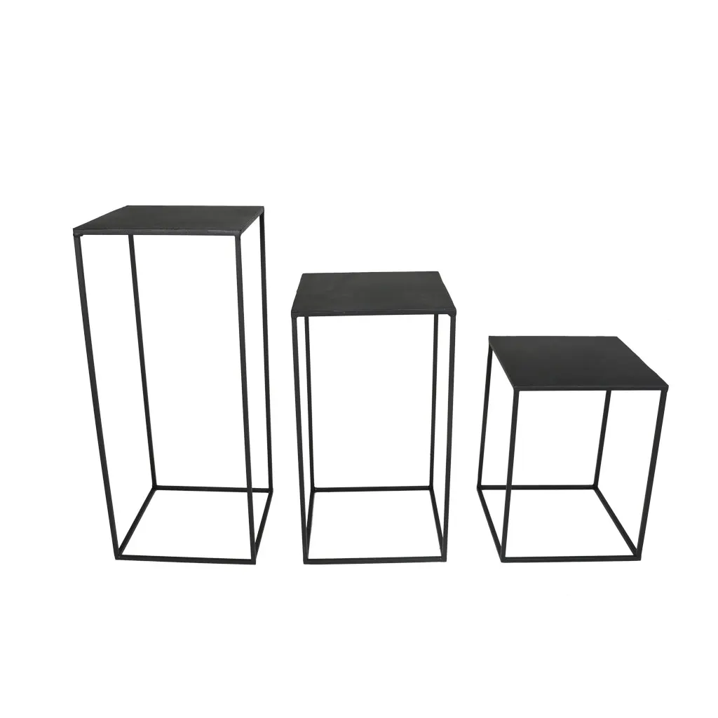 Metal Zigon Coffee Table Çiçeklik 3 Piece Set WD-19