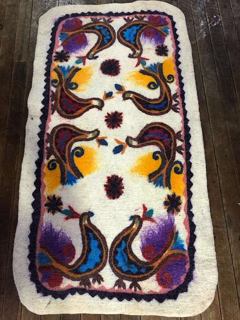 70x130cm Handmade quality carpet mat 100% wool entrance Felt Traditional Turkish Handicraft floor door non-slip carpet ethnic style decor