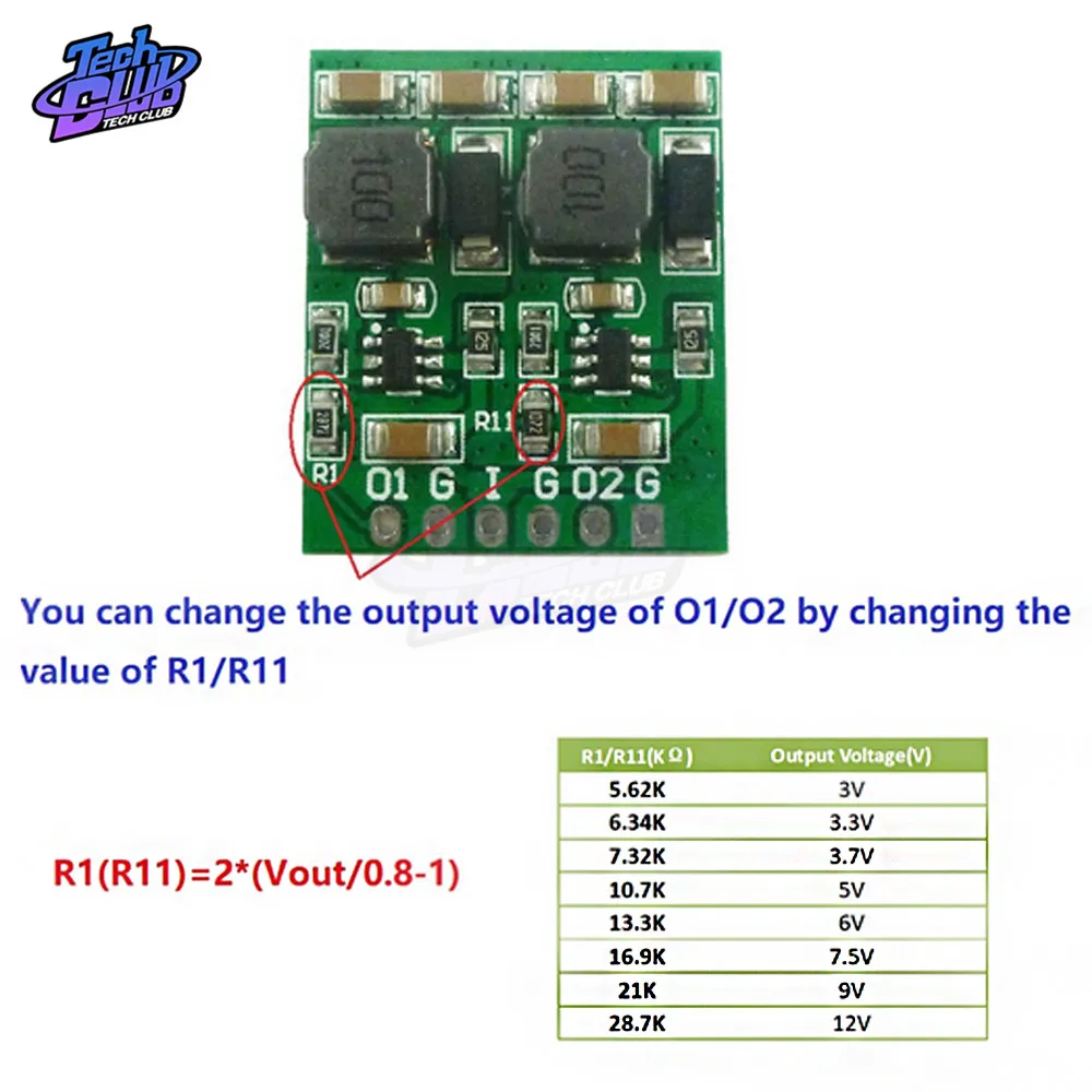 New Module 3.3V 5V 12V Dual Output DC DC Step-Down Buck Converter Board 10W 2 Channels Multiple Switch Power Supply