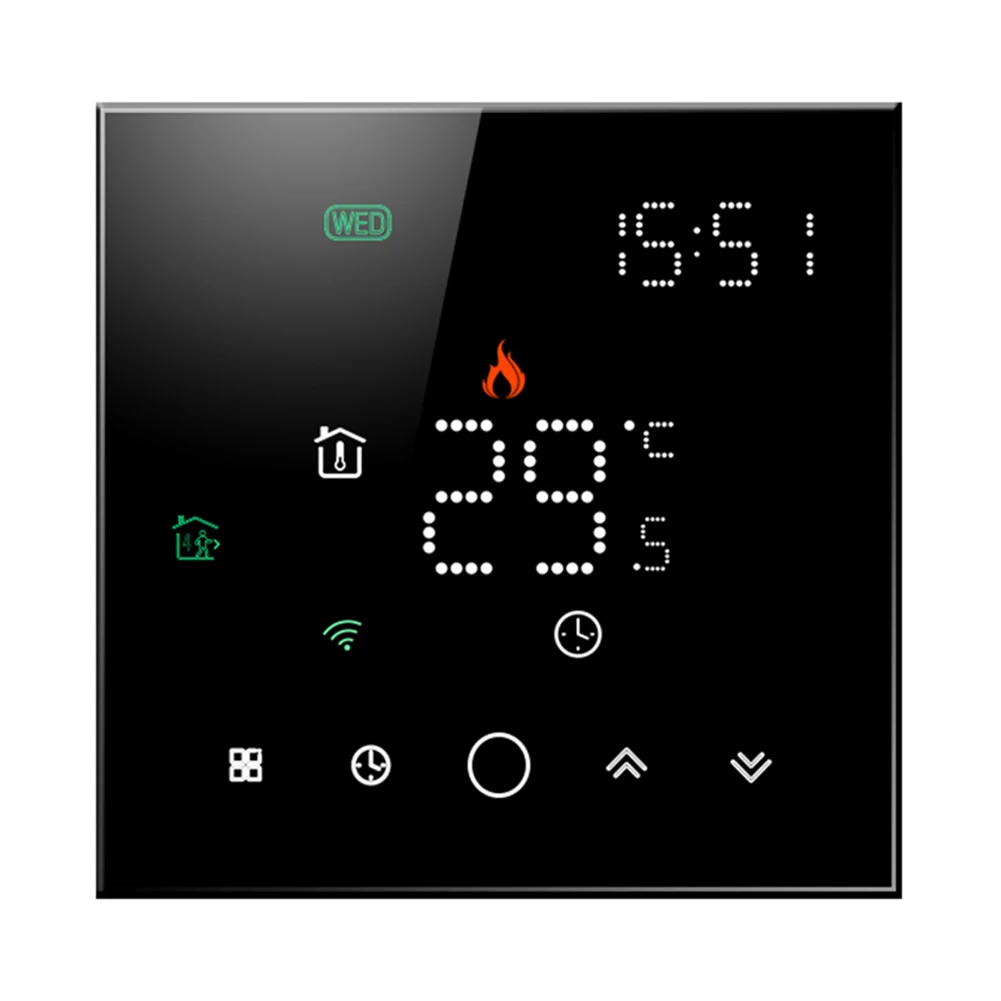 Qiumi Smart Wifi Thermostat Programmable Water Thermostat LCD Display Works with Alexa Google Home 5A 95~240V AC