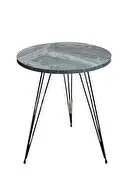 Home Black Marble Pattern Metal Flip Side Coffee Table Walnut Color Metal Legs Sofa Divan Seat As Coffee Tables image 5