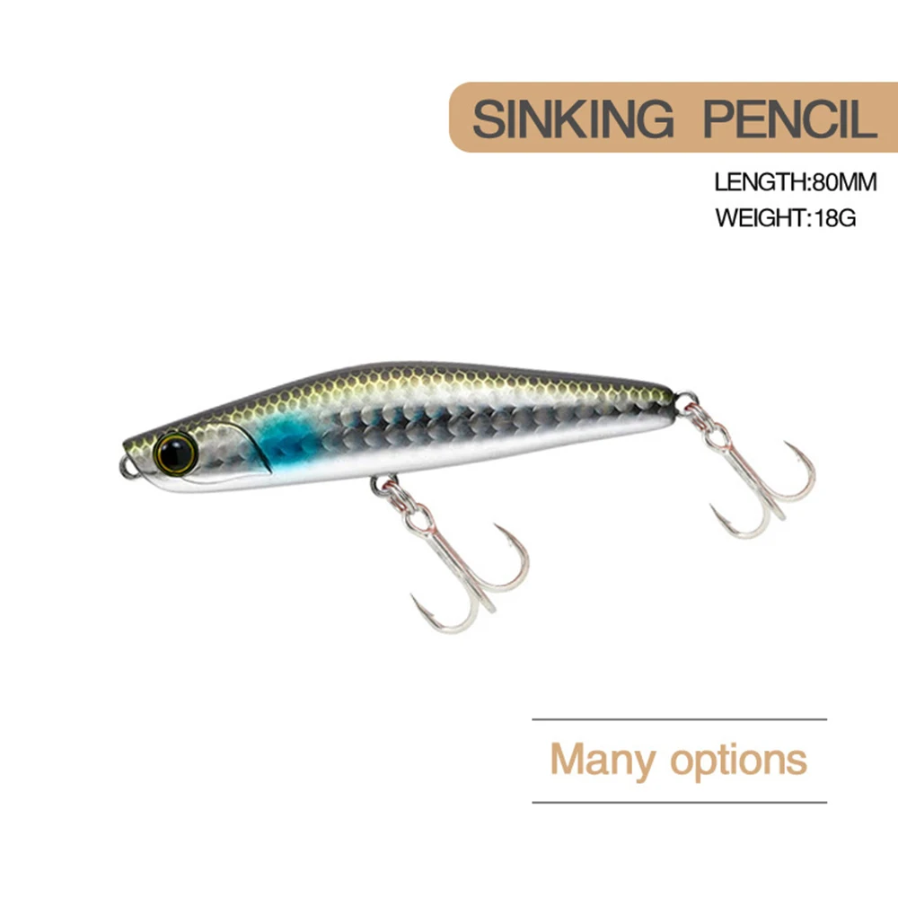 8cm 18g Fishing Lure Pencil Wobbler Lure Yoichi 99 Super Long Cast Slow Sinking Jerkbait Swimbait Artificial Hard Bait Bass Bait