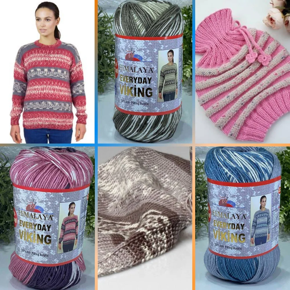 Anti-Pilling Acrylic Knitted Yarn - 8 Color Options - 250 Meters (100gr) - Himalaya Everyday Viking - Shawls - Scarves - Cardigan - Sweater - Pillow - Blanket - Home Textile - Beret - Hat - Poncho - Amigurumi - DIY