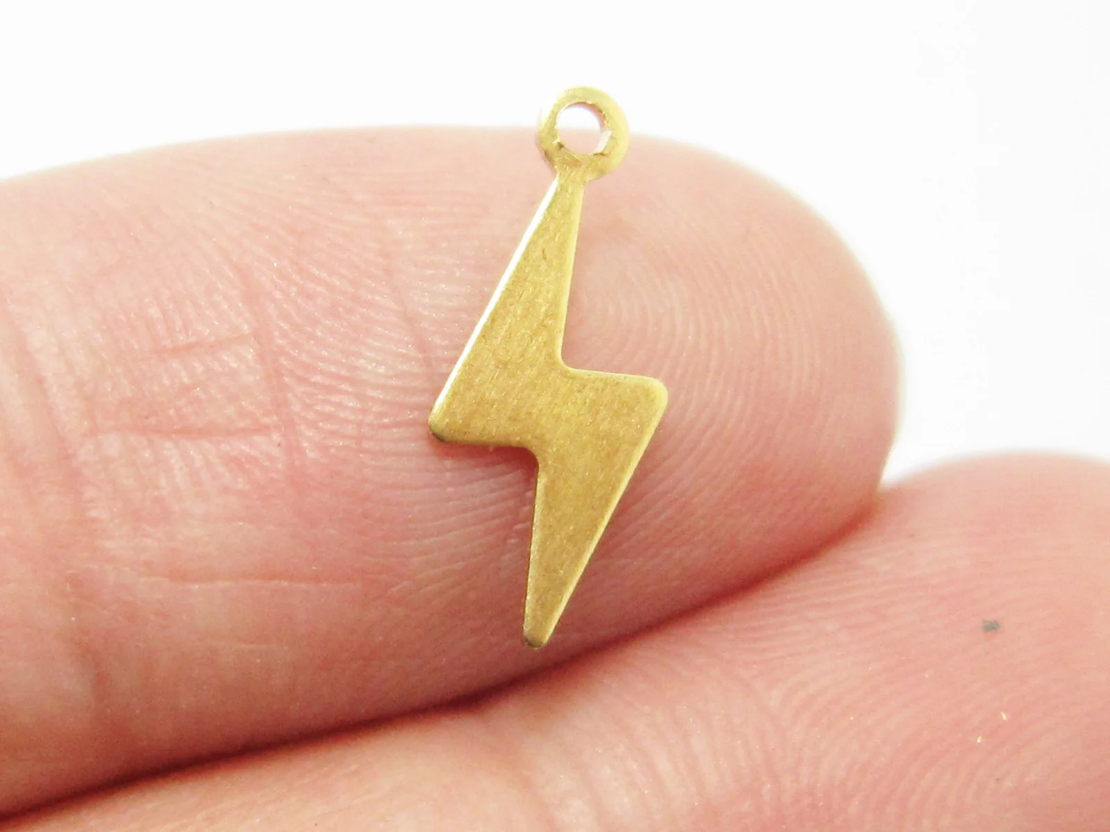 50pcs Mini Lightning Earring Charms, Brass Findings, 14x6x0.4mm, Bracelet Pendant, Jewelry Making Supplies R985