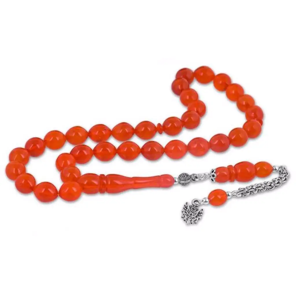 Powdered Amber Rosary with Silver Tassels Natural Stone Beads 33 Tasbih Rosary 925 Sterling Silver Tasseled, Islamic Muslim Tasbih Allah Men Women Meditation jewelry, Tasby, Unisex