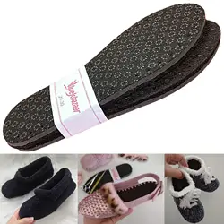 12 Pair Anti-Slip Wool Felt Sole for Knitting Indoor Slippers Winter Warm House Shoes Sole Suitable for Kids, Women and Men