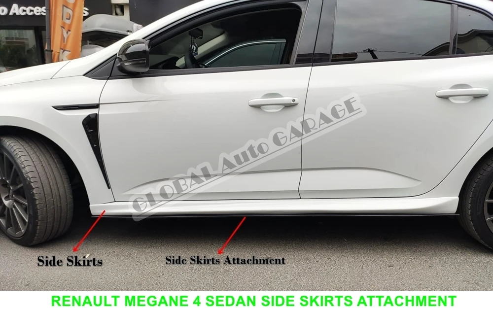 

For Renault Megane 4 Sedan Side Skirts Attachment 2016-2020 Sill Trim Car Styling Auto Accessory Universal Spoiler Mud Spilitter