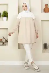 Vêtements musulmans confortables à rayures pour femmes, chemisiers longs islamiques, hijab féminin, kaftan marocain, abaya turc