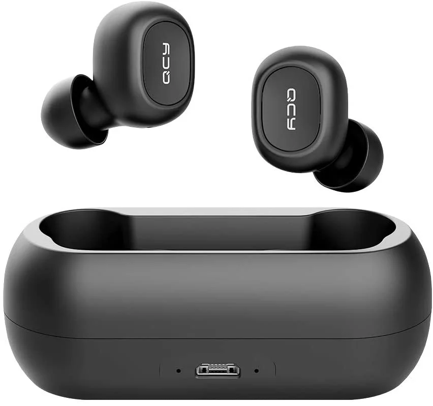 QCY T1C Wireless Earbuds, Bluetooth Headphones with Microphone, TWS V5.0 Compatible for iPhone, Android and Other Leading