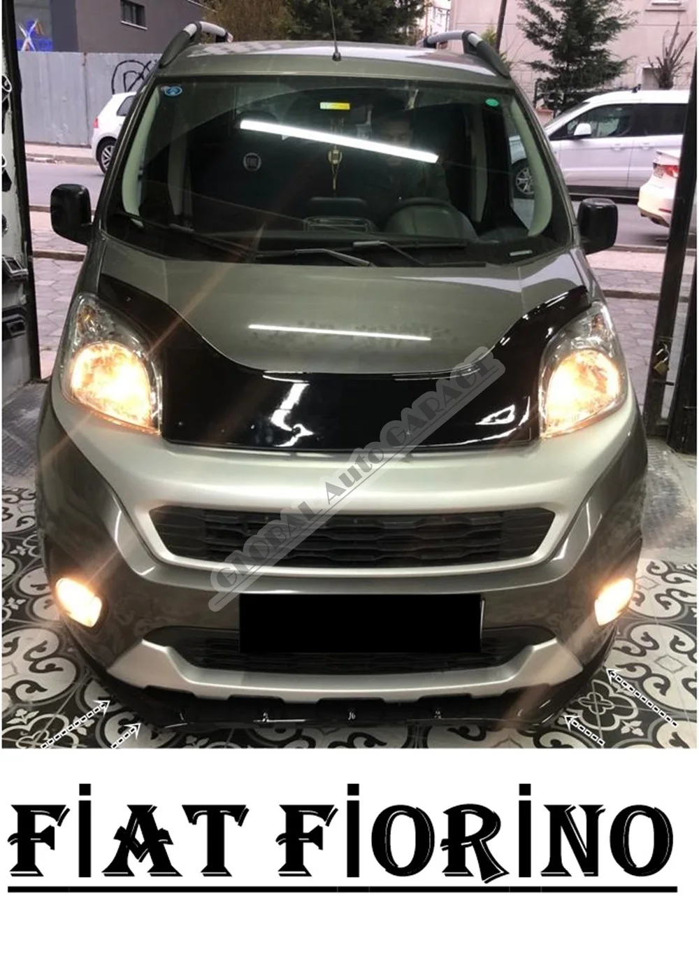 For Fiat Fiorino Front Bumper Attachment Lip 2003-2020 Piano Glossy Black Splitter Diffuser Universal Spoiler Bumper Mud Flaps