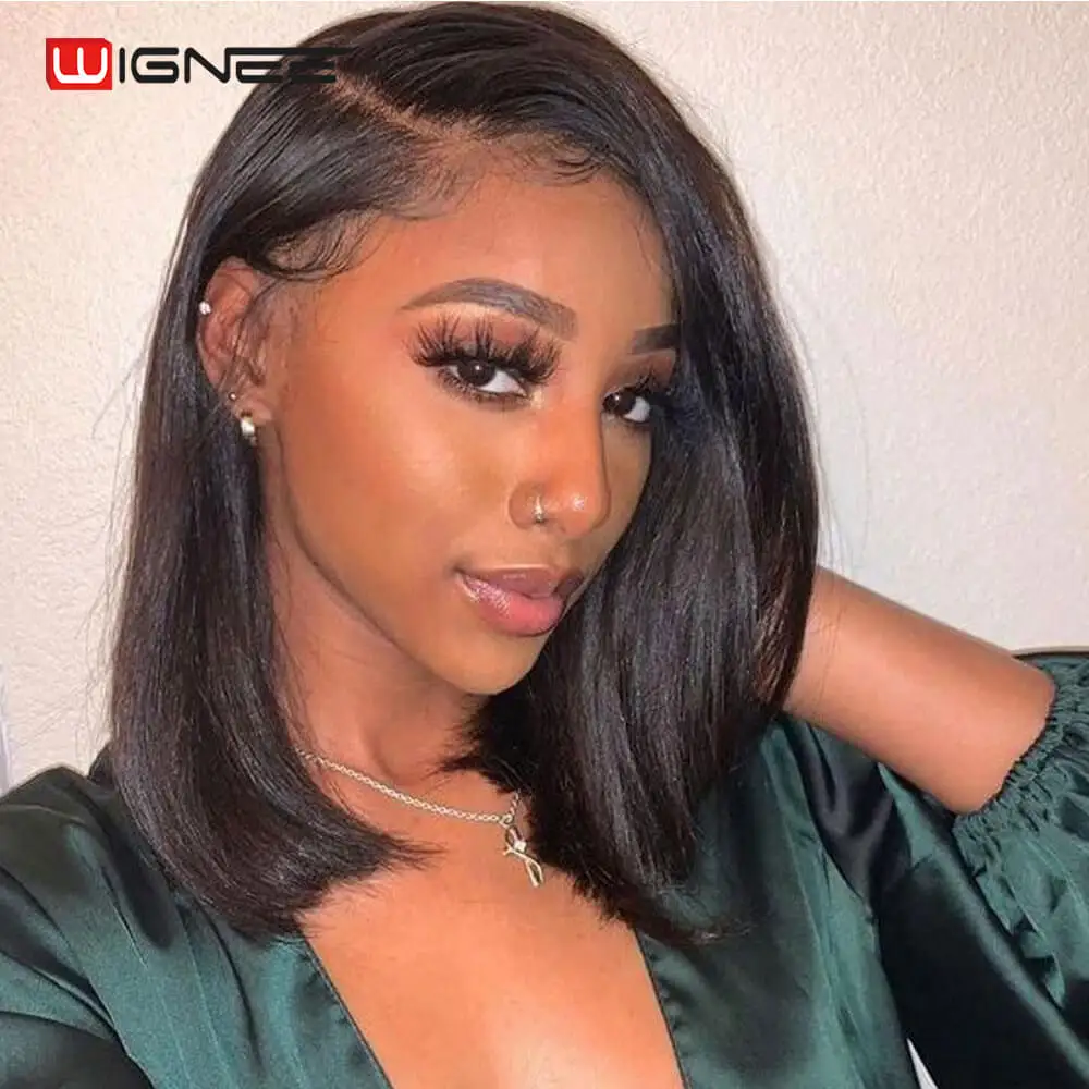 

Wignee 13×4 Lace Front Bob Human Hair Wigs Straight Wig 180 Density Brazilian Hair Lace Front Human Hair Wigs For Black Women