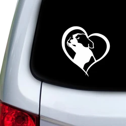 Boston Terrier Love Vinyl Art Sticker Car Window Decor , Pet Dogs Laptop Funny Decals for Apple MacBook Pro / Air Decoration