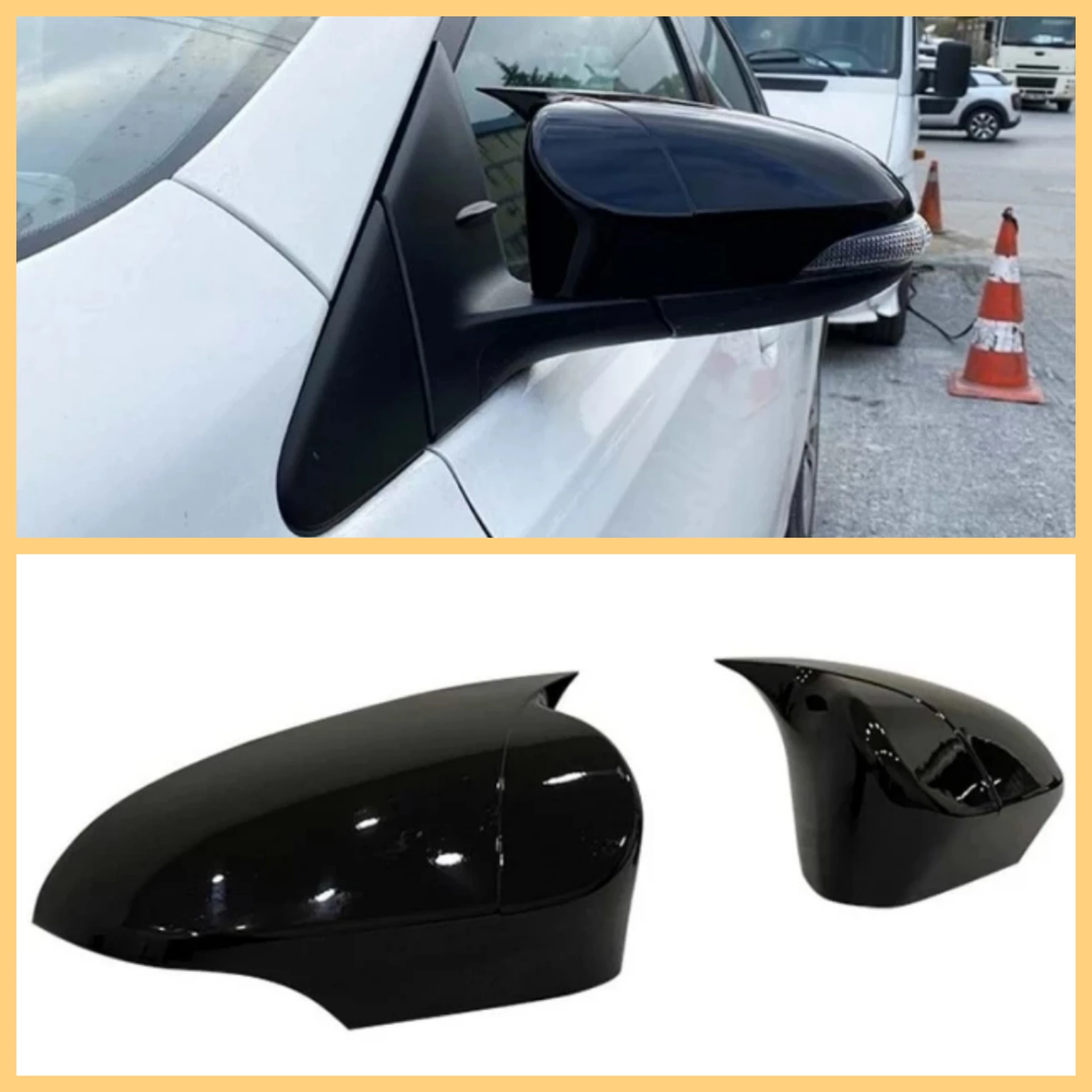 Bat Style Mirror Cover For Toyota Auris 2012 2018 Car Accessories 2 Pieces Cover Glossy Black Shields Exterior Parts Sport