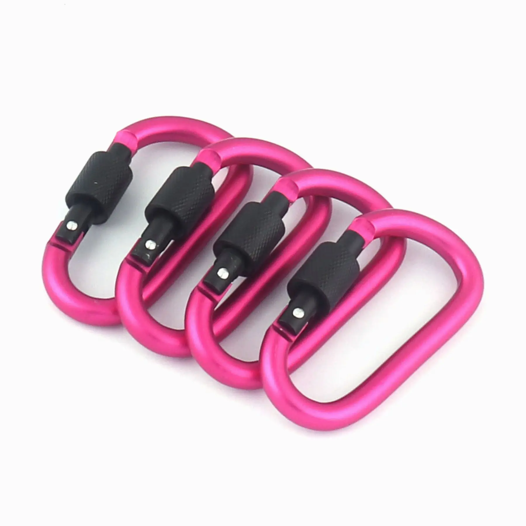 

Pink Carabiner Camp Snap Hook Clip Keychain Hook Clasp Spring D Ring Push Gate Clip for Backpack Clip Lanyard 4pcs