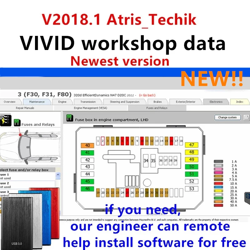 2024 New Arrival Automotive Vivid Workshop DATA 2018.01v( (Atris-Technik) Europe repair software wiring diagram +Atris parts cat