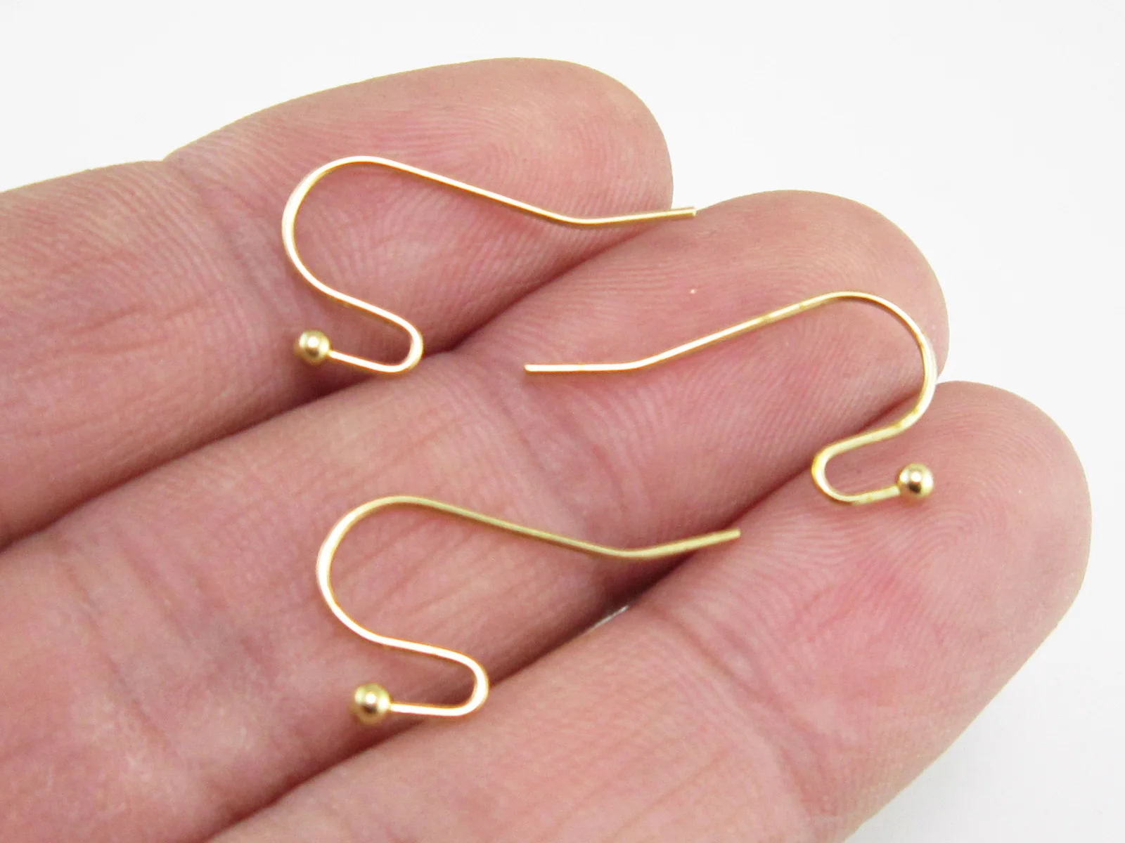 100pcs Brass Earrings, Earring Hooks, Ball Earring Wires, Raw brass Earring Findings, Earring Supplies, Jewelry Making - R1637