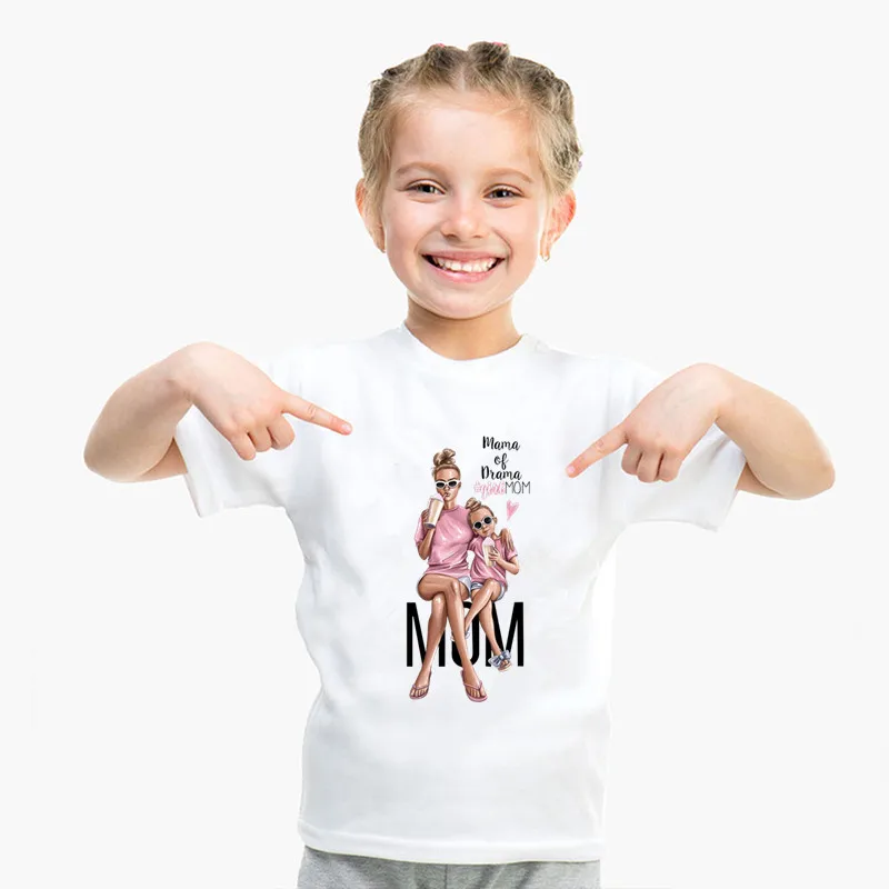 Matching Family Outfits Super Mom and Daughter Print Boys Girls T-shirt Mother's day Present Clothes Kids&Woman Funny Tshirt image 3