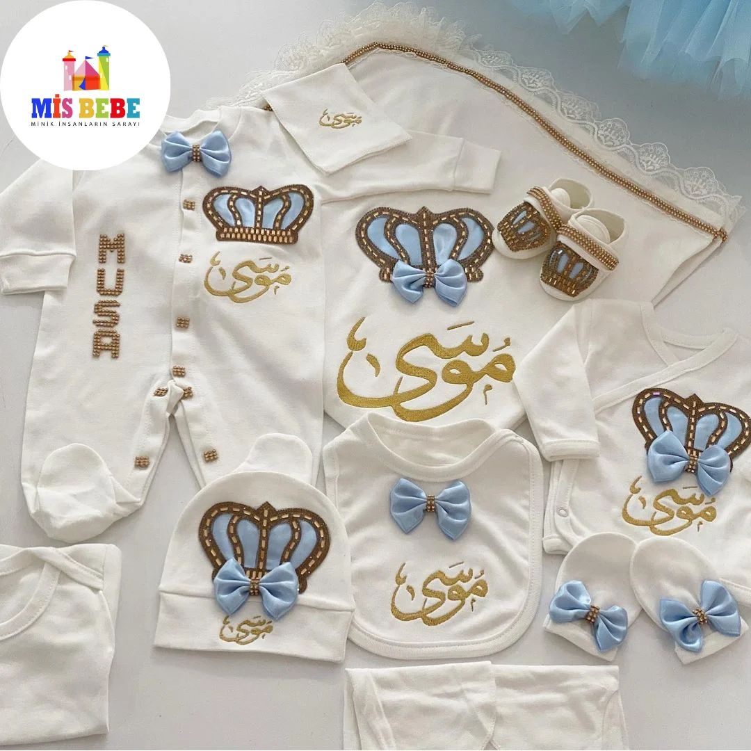 

Baby Boy Girl Personalize Newborn Clothing 10-pcs Hospital Outlet Custom Fabric Babies Healthy Safe Outfit Sets Dresses