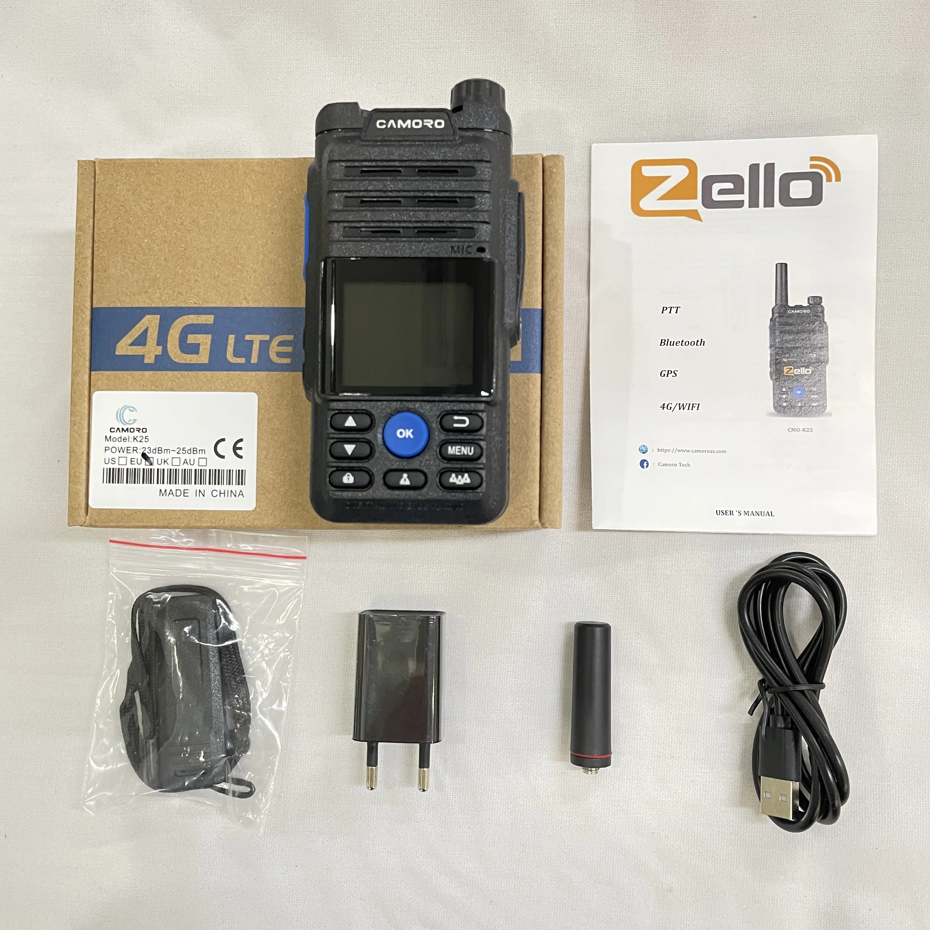 Two Sets Zello 4G Mobile Radio Real Ptt Android Network Walkie Talkie for Hunting 50 km 100 km Sim Card 4G Poc Radio