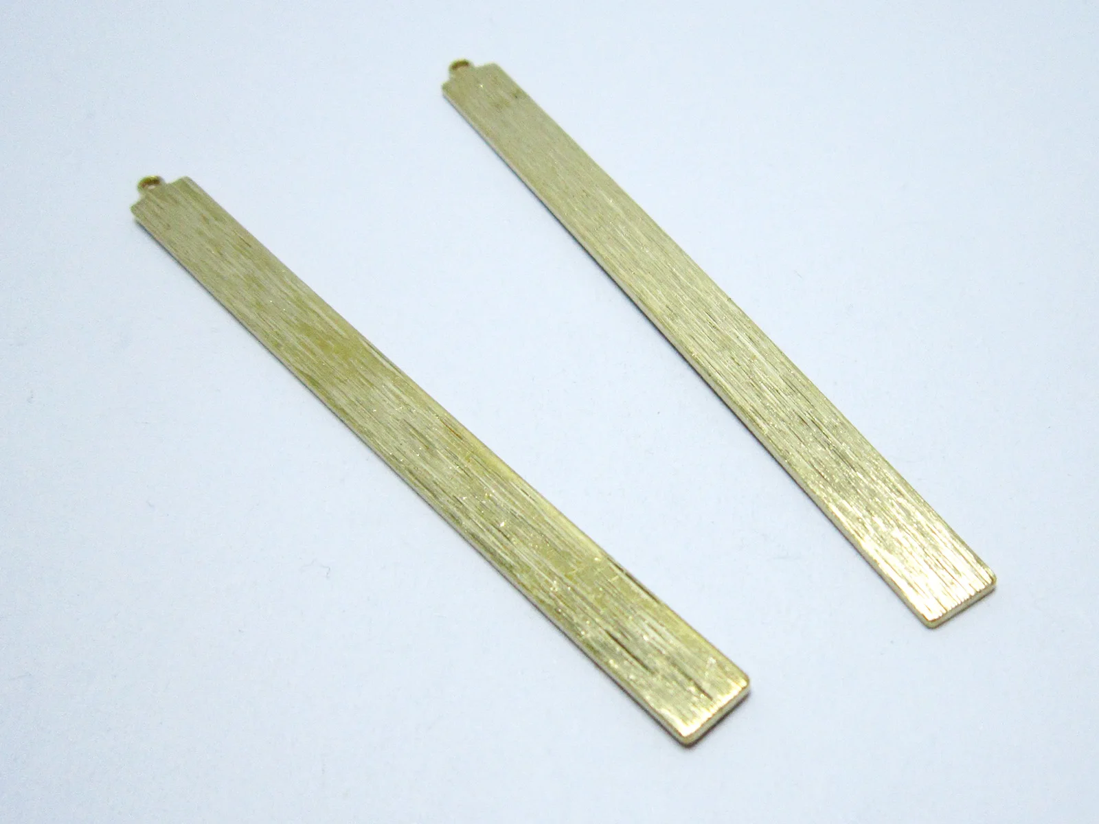 10pcs Long Rectangle Earring Charms, Textured Rectangle Bar Pendant, 68.6x5.7mm, Brass Findings, Jewelry Making R1280