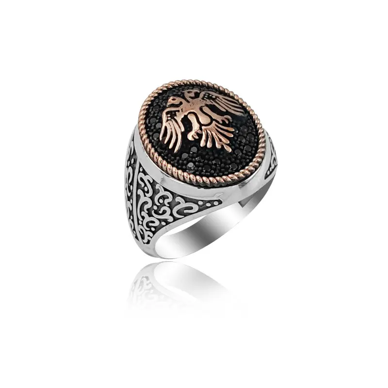 925 Silver Ottoman Rings Turkish Kayi Ring for Men Double Head Eagle Original Hot Sale Rings Antique Fine Jewelry Men accessorie