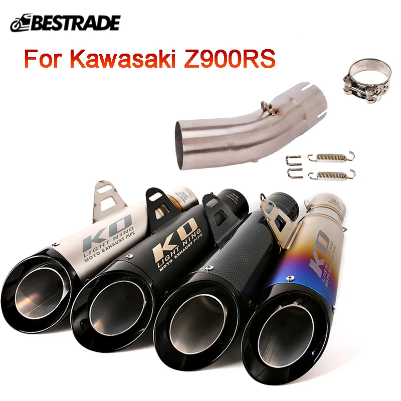 

For Kawasaki Z900RS Until 2021 Slip on Motorcycle Exhaust Mufflers Middle Link Connect Pipe Stainless Steel Escape